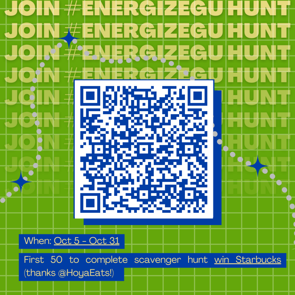 #EnergizeGU Treasure Hunt Flyer