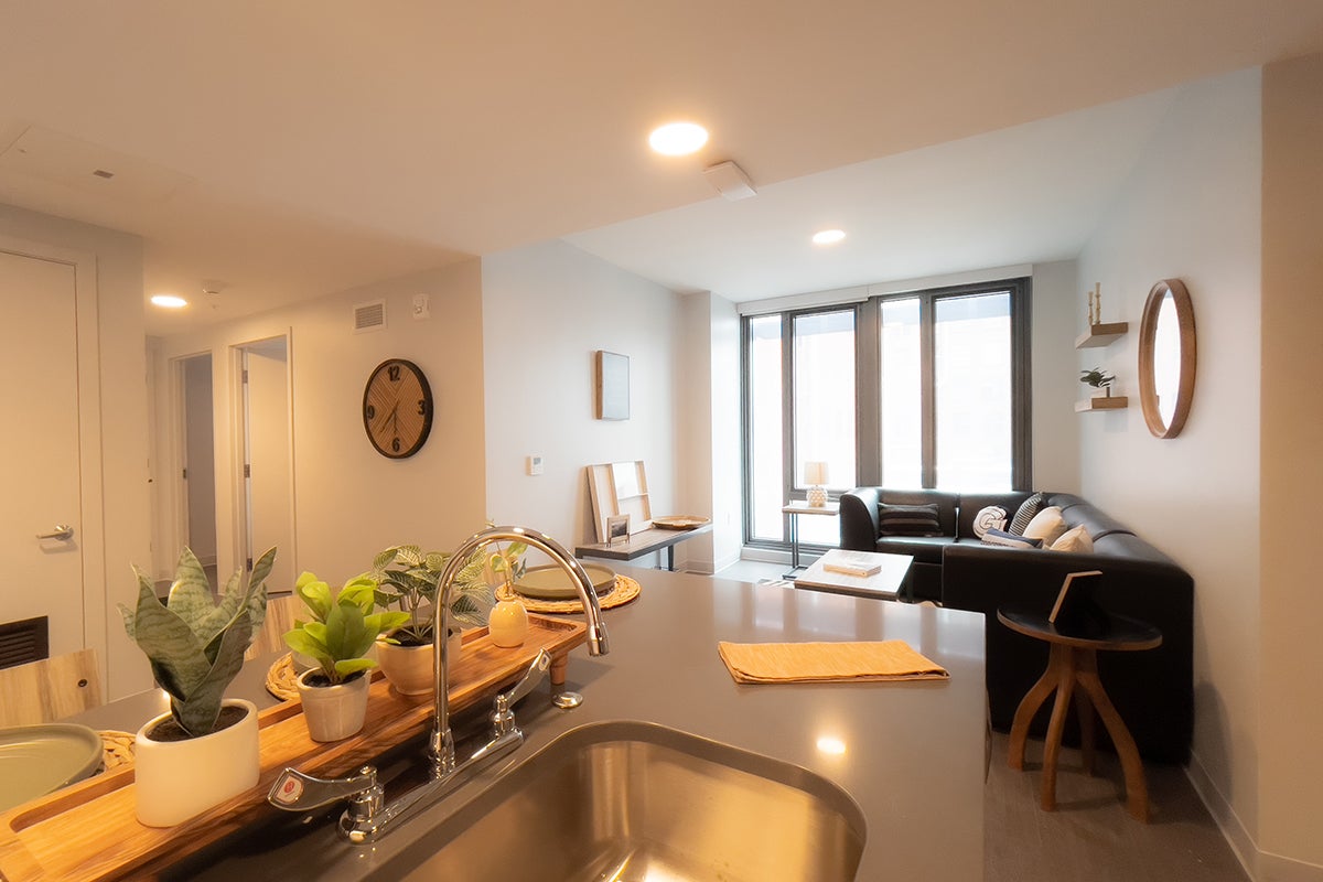 interior kitchen with counter and sink