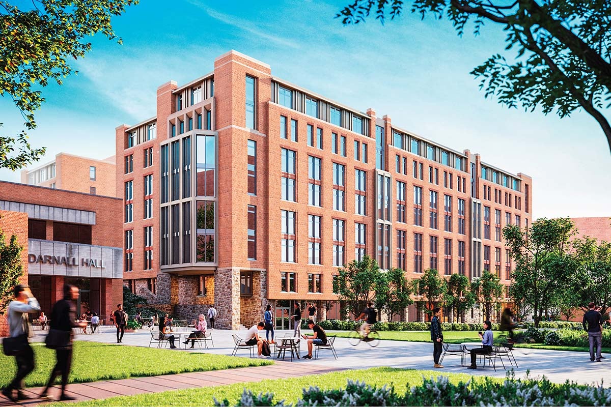 Outdoor rendering of the Hayden-Byrnes Dorms