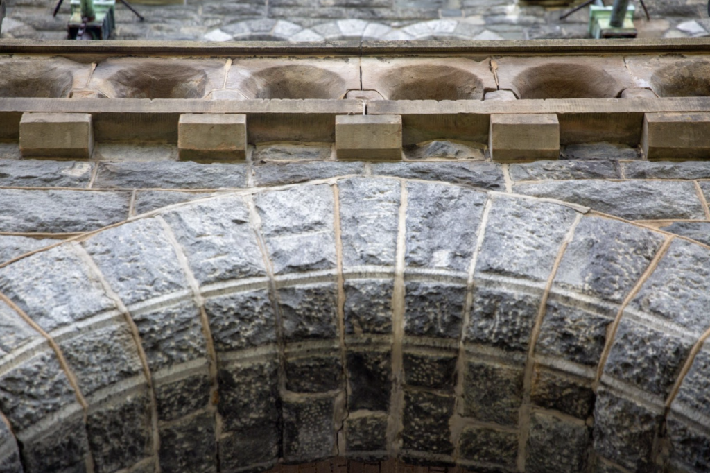 Structural brick detail of Healy Hall