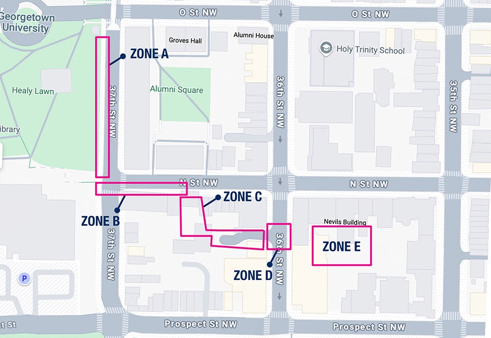 Map of Phase 4 construction zones