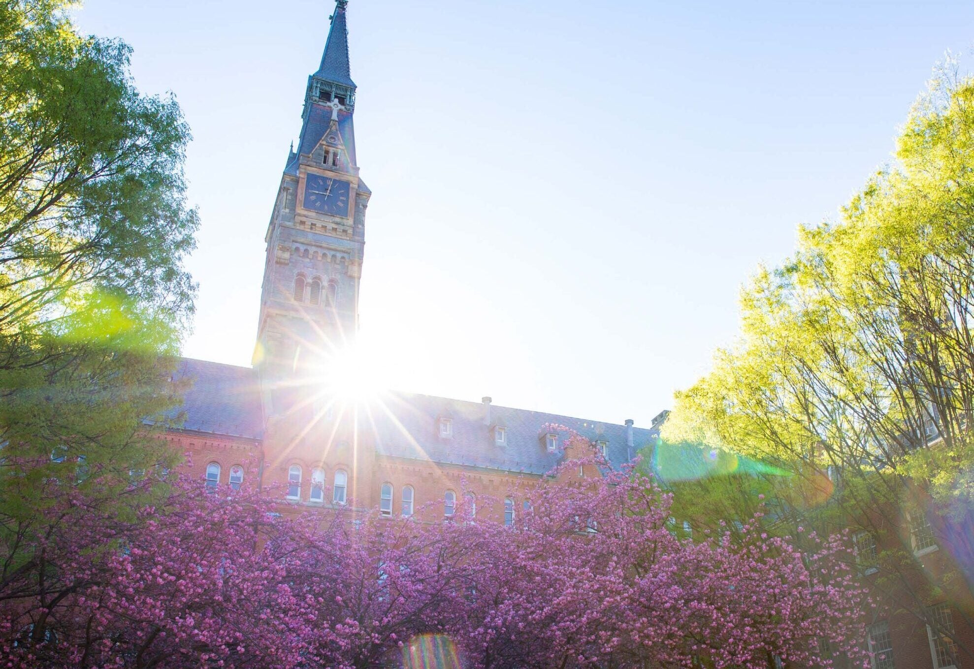 Lookbook front cover with a photo of the Healy Hall bell tower